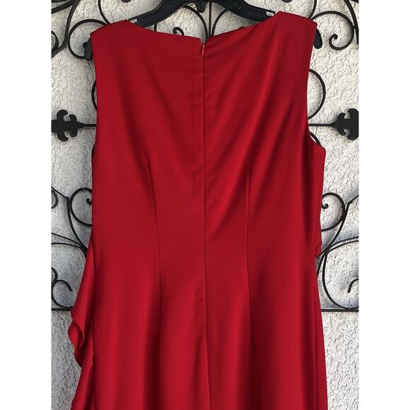Calvin Klein Ruffled Sheath Dress - Size 4 - Red - Picture 4 of 8